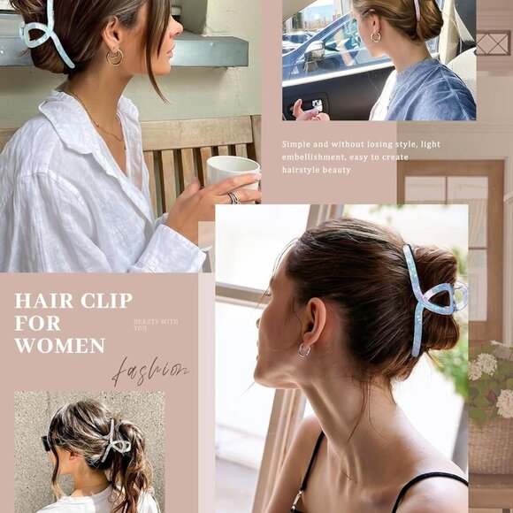 Large Acrylic Hair Claw Clips 4PCS Thick Hair Secure Grip Stylish Accessory - Picture 3 of 7